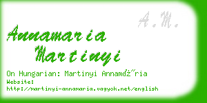 annamaria martinyi business card